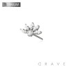 IMPLANT GRADE TITANIUM THREADLESS PUSH IN CZ MARQUISE FLOWER TOP PART